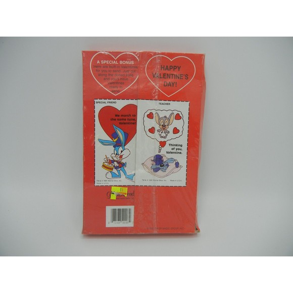 NEW Tiny Toon Adventures Valentines Cards 32 Box Taz Bugs Vintage 1991 Kmart tag - Picture 2 of 8